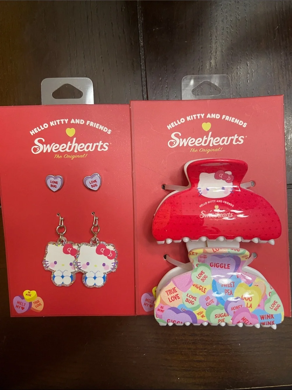 Hello Kitty Hair Clips and Earrings Set